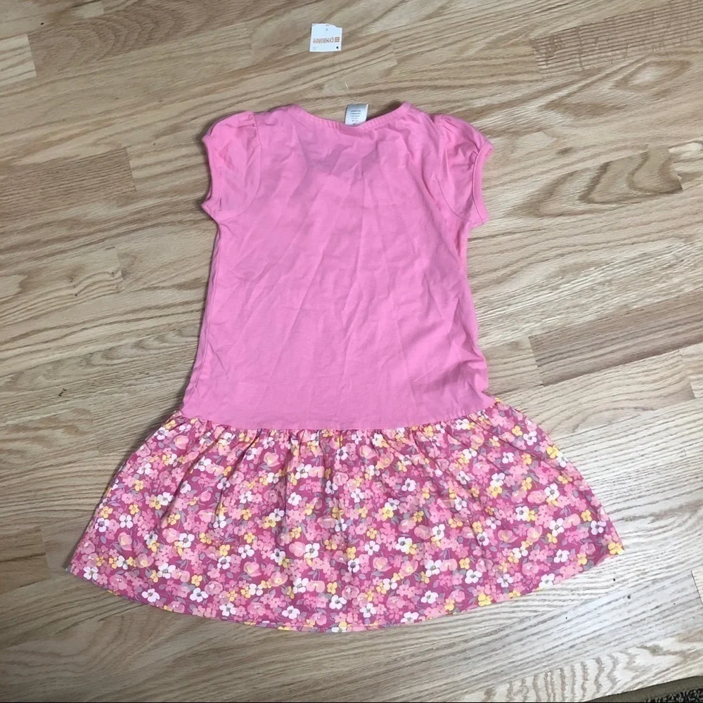Gymboree Pink Floral Shirt Dress NWT Sz 5 Pocket